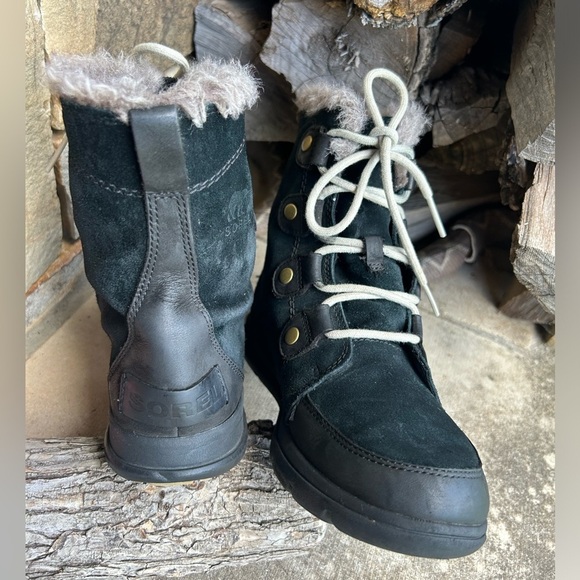 Sorel Explorer Joan women’s Winter Boots with Fur Trim & Rubber Soles Sz-8. R - Picture 4 of 13
